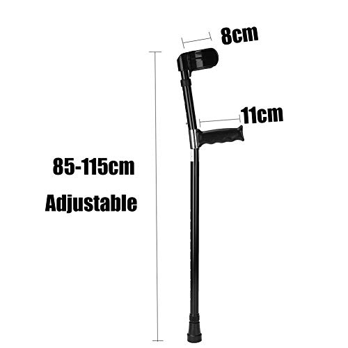 RAXST Muleta para Adulto Regulables ortopédica antebrazo Color Negro en Aluminio anodizado para niños/Hombres/Mujeres/Ancianos