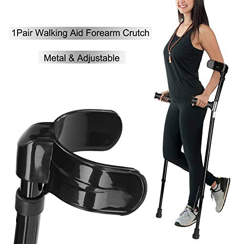 RAXST Muleta para Adulto Regulables ortopédica antebrazo Color Negro en Aluminio anodizado para niños/Hombres/Mujeres/Ancianos