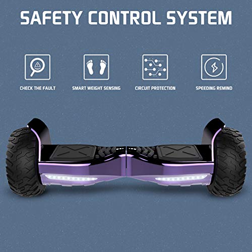 RCB Hoverboards Scooter Eléctrico de Auto-Equilibrio - Estándar de la UE - Off Road Patinete Eléctrico con App Control Todo Terreno Hummer de 8.5" con Bluetooth, Regalo para Adolescentes y Adultos