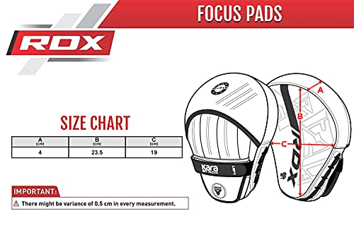 RDX Manoplas de Boxeo Muay Thai MMA Entrenamiento Paos, Maya Hide Cuero Curvadas Boxing Pads, Kara Gancho Y Jab Patada Almohadilla para Kick Boxing Sparring Artes Marciales Taekwondo Karate Training