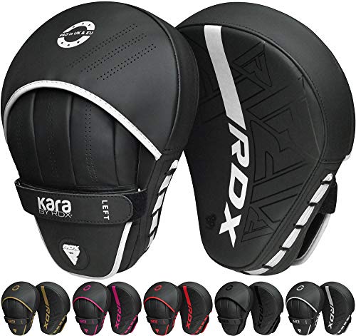 RDX Manoplas de Boxeo Muay Thai MMA Entrenamiento Paos, Maya Hide Cuero Curvadas Boxing Pads, Kara Gancho Y Jab Patada Almohadilla para Kick Boxing Sparring Artes Marciales Taekwondo Karate Training