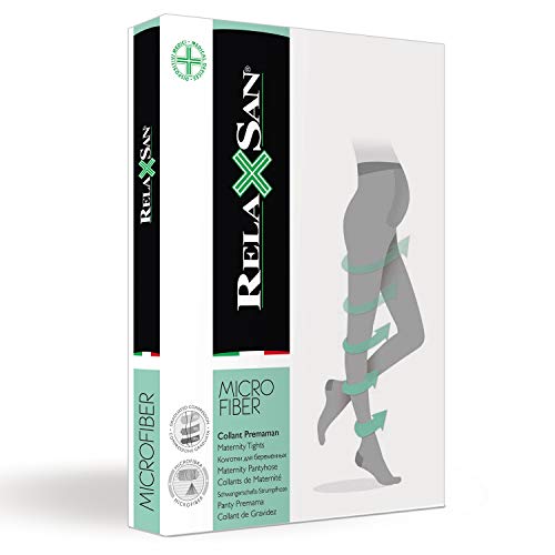 Relaxsan Microfibra 890M (Negro, Tg.3) Pantimedias de maternidad 140 Den compresión 18-22 mmHg