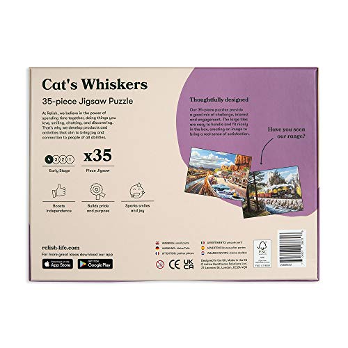 Relish ‘Cat'S Whiskers’ Puzle de 35 Piezas diseñado para Personas ancianas con Demencia / Alzheimer’s