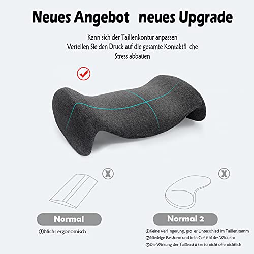 RENSHUYU Almohada de Soporte Lumbar, la Almohada Lumbar Premium Tipo M Puede aliviar el sueño y Las molestias de la Cintura, para el Embarazo, los Ancianos, los Trabajadores de Oficina