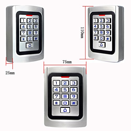 Retekess T-AC04 Control de Acceso Teclado Acceso Puerta Teclado Retroiluminado Numérico IP68 Código PIN 125KHz RFID Tarjeta Wiegand 26 para Tienda Almacén Edificio Empresa (Plata)