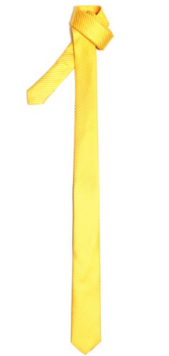 Retreez Corbata fina para hombres con textura de rayas Amarillo