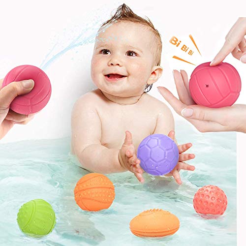 REYOK Bolas Sensoriales para Bebés Juguetes Bebe,12 Pcs Multi-Touch Textured Senses Soft Hand Ball Juguete de Pelota de Mano Suave de Entrenamiento Táctil para 6 Meses a 1 año Multi Textura Pelota