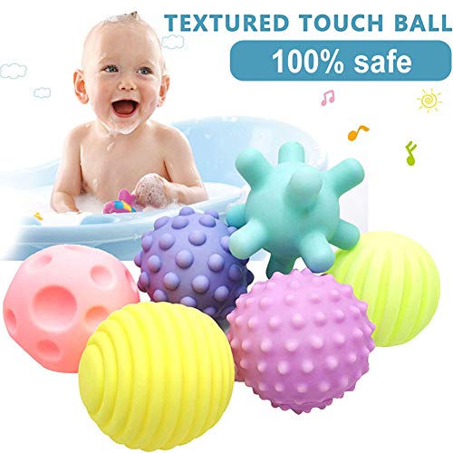 REYOK Bolas Sensoriales para Bebés Juguetes Bebe,12 Pcs Multi-Touch Textured Senses Soft Hand Ball Juguete de Pelota de Mano Suave de Entrenamiento Táctil para 6 Meses a 1 año Multi Textura Pelota