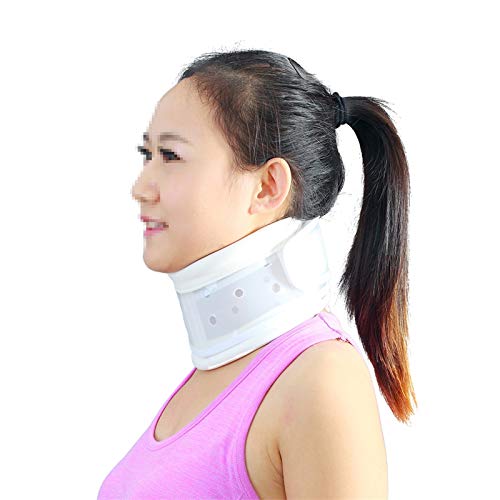 Rígido Ajustable Cuello Cervical Cuello de Alivio de Cuello de Cuello Tipos de Soporte de tracción Cervical Hombro Dolor de Alivio Color Blanco 409 (Size : Medium)