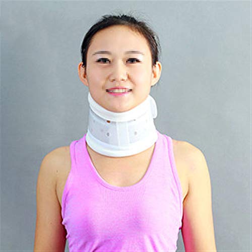 Rígido Ajustable Cuello Cervical Cuello de Alivio de Cuello de Cuello Tipos de Soporte de tracción Cervical Hombro Dolor de Alivio Color Blanco 409 (Size : Medium)