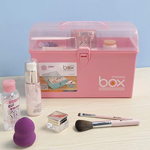 Rinboat Caja Botiquín Medicamentos de Plástico para Primeros Auxilios, Color Rosa, 1 Unidad