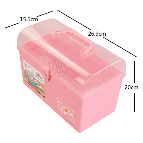 Rinboat Caja Botiquín Medicamentos de Plástico para Primeros Auxilios, Color Rosa, 1 Unidad