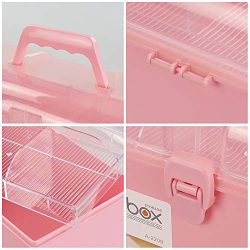 Rinboat Caja Botiquín Medicamentos de Plástico para Primeros Auxilios, Color Rosa, 1 Unidad