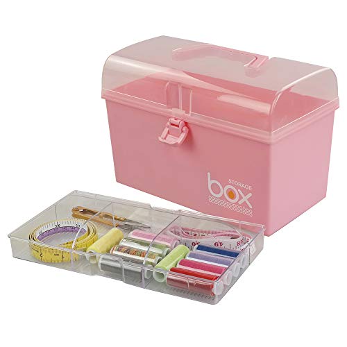 Rinboat Caja Botiquín Medicamentos de Plástico para Primeros Auxilios, Color Rosa, 1 Unidad