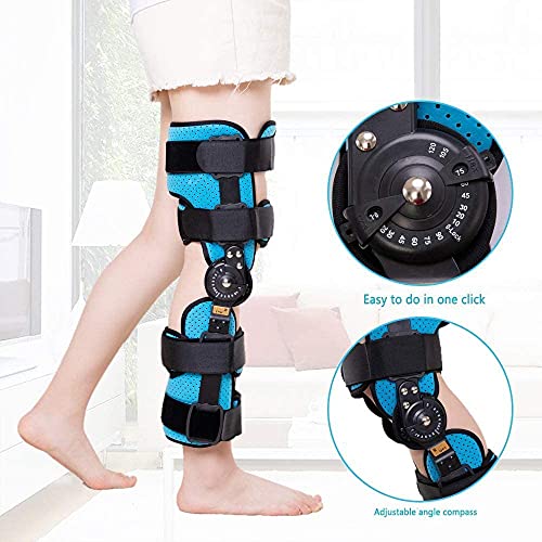 Rodilla ROM Ortesis Inmovilizador De Ortesis Para Lesiones, Rodillera Ajustable Con Bisagras Estabilizador De Férula ROM Soporte De Rodilla Para Artritis LCA Menisco Lesión Del Ligamento Desgarro