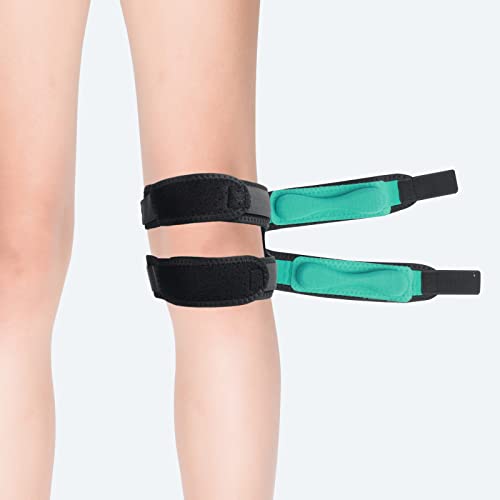 Rodillera ajustable para hombres y mujeres para la rodilla, menisco, alivio del dolor y estabilizador de rótula, recuperación de lesiones, 1 par (negro)