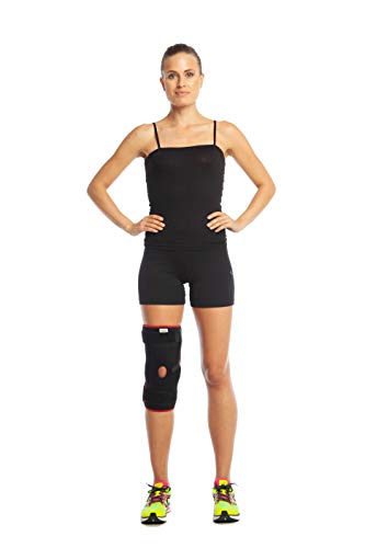 Rodillera de rótula abierta para soporte de ligamentos, sujección abierta para la rótula, de neopreno, ajustable (L)