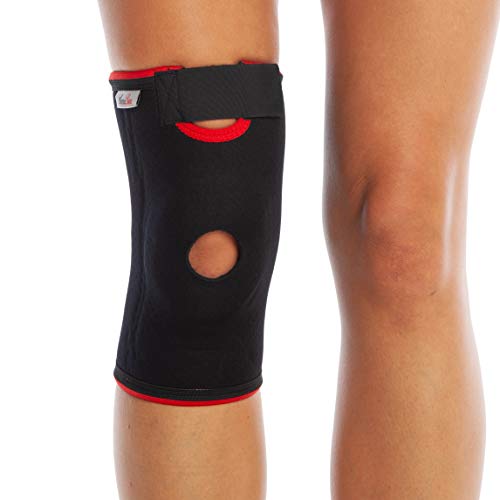 Rodillera de rótula abierta para soporte de ligamentos, sujección abierta para la rótula, de neopreno, ajustable (L)