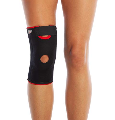 Rodillera de rótula abierta para soporte de ligamentos, sujección abierta para la rótula, de neopreno, ajustable (XL)
