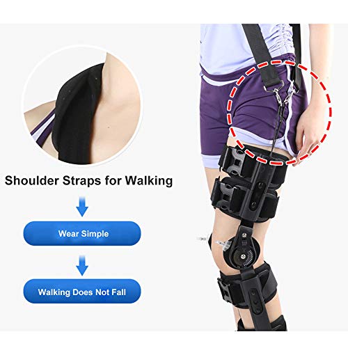 Rodillera Ortopedica Ligamento, Ortesis, para lesiones de LCA, PCL, tendones, ligamentos y meniscos, ortesis ortopédica de rodilla articulada para hombres, mujeres,Black