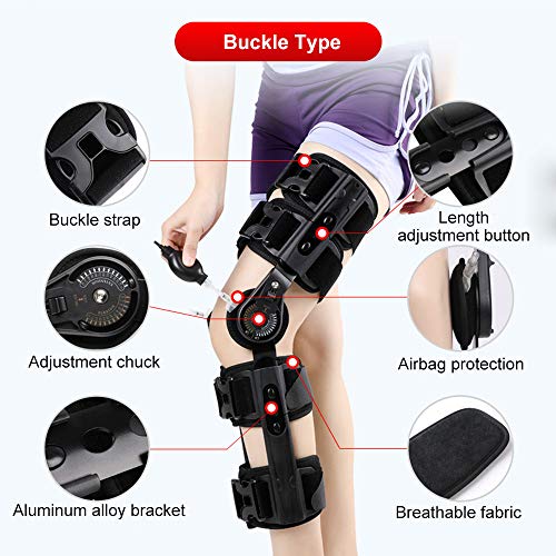 Rodillera Ortopedica Ligamento, Ortesis, para lesiones de LCA, PCL, tendones, ligamentos y meniscos, ortesis ortopédica de rodilla articulada para hombres, mujeres,Black