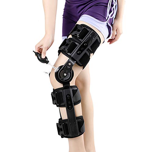 Rodillera Ortopedica Ligamento, Ortesis, para lesiones de LCA, PCL, tendones, ligamentos y meniscos, ortesis ortopédica de rodilla articulada para hombres, mujeres,Black