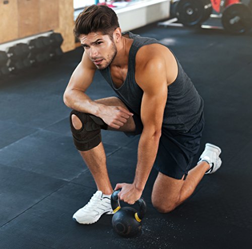 Rodillera Rotuliana Compresión con Cobre Desarrollada por Médicos - Alivio Dolor Articular, Menisco y Bursitis - Ideal Running Crossfit Powerlifting - Incluye Libro Manual Escrito por Médico - Negra