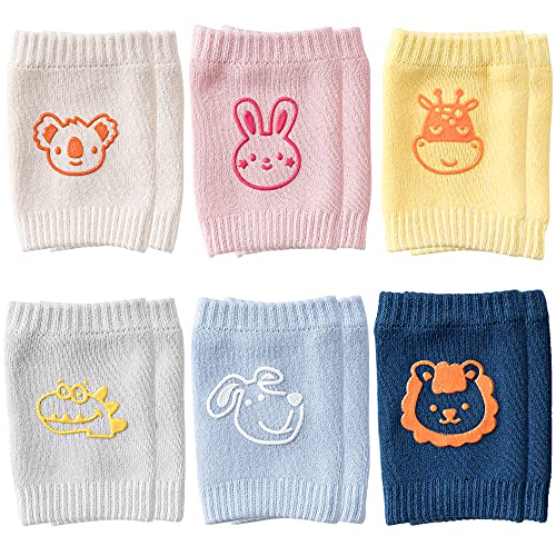 Rodilleras Bebe，6 Pares Protectores de rodilla de niños Calentador de piernas elástico para bebé Antideslizantes rodilleras bebé，para bebés gatear