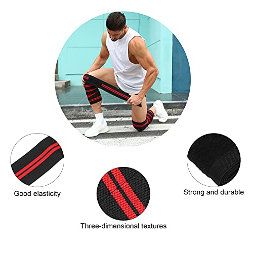 Rodilleras Deportivas, Sujetadores De Gancho Y Bucle De Unión Suave Que Mantienen El Calor Corporal Para Calentar Las Articulaciones De La Rodilla Rodilleras Para El Hogar Para Viajes Al(Rojo negro)