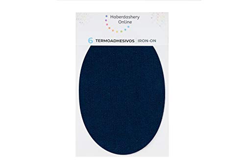 Rodilleras para chándal | Parches termoadhesivos para reparar ropa deportiva. 6 Coderas o rodilleras de 13,9 x 9,3 cms. Color: Azul marino