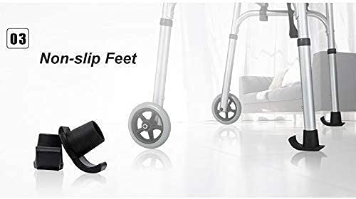 Rollator Walker, 4 ruedas Médico Rolling Walker Upwalker Movilidad Ancianos Adultos Altos Personas Pro Rolling Walker S, Altura ajustable de trabajo pesado Aluminio, Casa al aire libre para exteriores