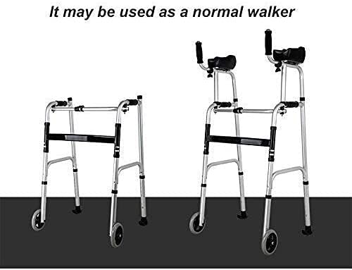 Rollator Walker Mobility Ayuda para caminar para adultos mayores altos con Ruedas de reposabrazos y desmontables, marco de aluminio ligero de altura ajustable para personas pesadas, carga 180kg