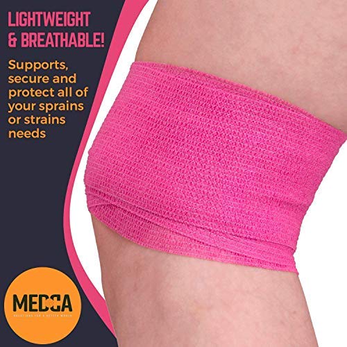 Rollos cinta cohesiva autoadhesiva-Paquete combinado 12-1" 2" 3"x5 yardas,Rollos vendas autoadhesivas y envoltura deportiva para tobillo,muñeca,esguinces e hinchazón,envolturas veterinarias
