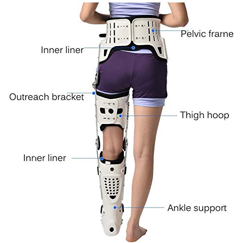 ROM Soporte de abducción de cadera postoperatorio, inmovilizador médico Soporte de rodilla Protector de protección ortopédica para cadera cintura ingle, muslo, alivio del dolor del nervio ciático