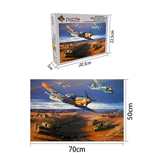Rompecabezas clásico para niños, rompecabezas de papel de 1000 piezas, rompecabezas de la Segunda Guerra Mundial, rompecabezas imposible, juego de rompecabezas 70x50cm-militar