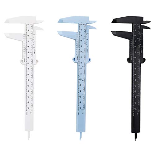 rongweiwang Pie de Rey 150mm de Deslizamiento de plástico Portable del calibrador Vernier de plástico del calibrador portátil Medida Regla para Trabajar la Madera Trabajo del Metal, Azul
