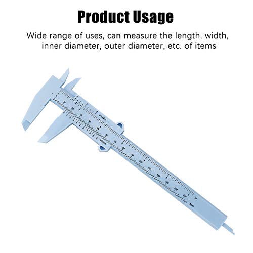 rongweiwang Pie de Rey 150mm de Deslizamiento de plástico Portable del calibrador Vernier de plástico del calibrador portátil Medida Regla para Trabajar la Madera Trabajo del Metal, Azul