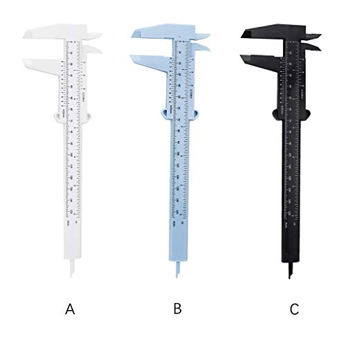 rongweiwang Pie de Rey 150mm de plástico Deslizante pie de Rey portátil Medida de plástico Deslizamiento de la Regla Regla para Trabajar la Madera Trabajo del Metal, Negro
