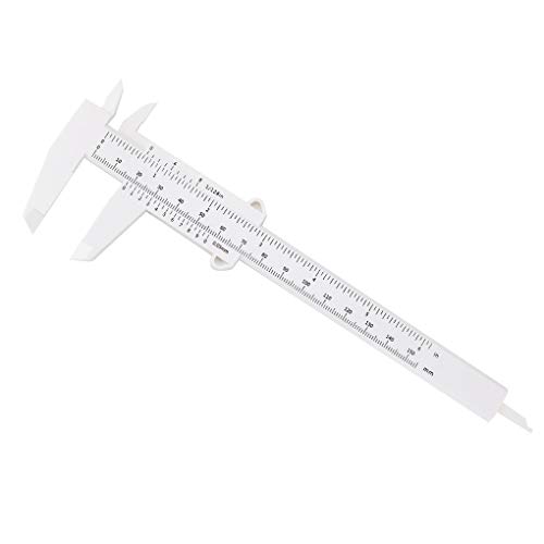 rongweiwang Pie de Rey 150mm de plástico Deslizante pie de Rey portátil Medida de plástico Deslizamiento de la Regla Regla para Trabajar la Madera Trabajo del Metal, Negro
