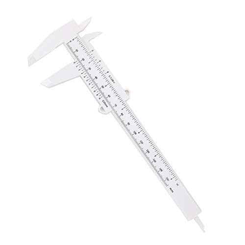 rongweiwang Pie de Rey 150mm de plástico Deslizante pie de Rey portátil Medida de plástico Deslizamiento de la Regla Regla para Trabajar la Madera Trabajo del Metal, Negro