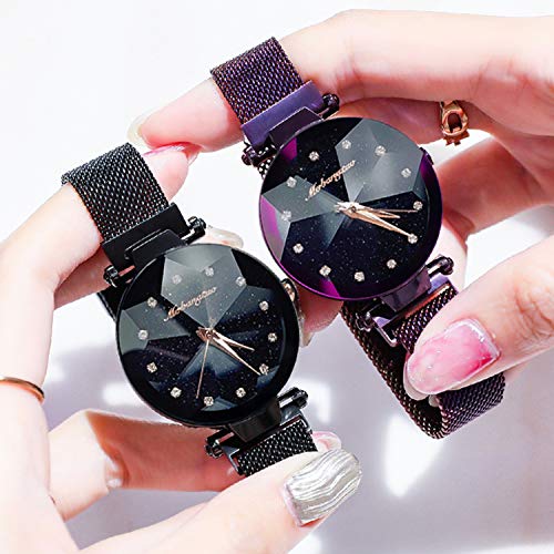 RORIOS Moda Mujer Relojes Impermeable Cuarzo Reloj de Pulsera Diamante Dial Banda de Acero Inoxidable Elegante Vestido Reloj Mujer