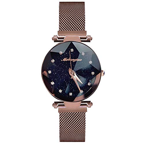 RORIOS Moda Mujer Relojes Impermeable Cuarzo Reloj de Pulsera Diamante Dial Banda de Acero Inoxidable Elegante Vestido Reloj Mujer
