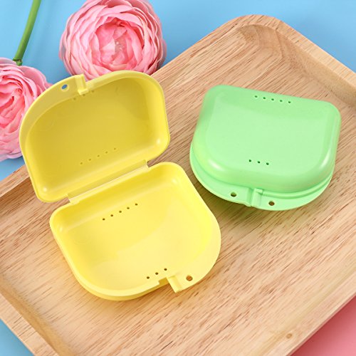 ROSENICE Caja de Baños para Dentadura 5PCS - Cajas para Retenedores para Ortodoncia Dental Protesis Dentadura Postiza Estuche para Retenedores Dentales