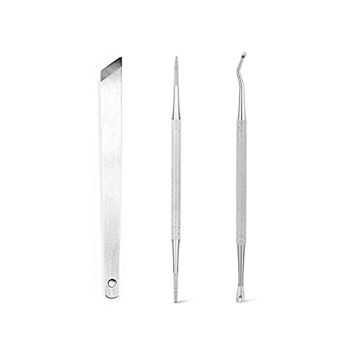 Rpanle Alicates Cortaúñas Profesional 3 en 1,Juego de pedicuras Kit para Uñas Gruesas y Duras Paroniquia Onicomicosis Hongos en Las Uñas Herramientas de Manicura (Plata)