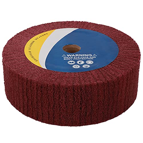 Rueda abrasiva no tejida de 6 pulgadas de la aleta de la rueda de la fibra de nylon para la herramienta rotativa 2 pulgadas de espesor 240 grano rojo