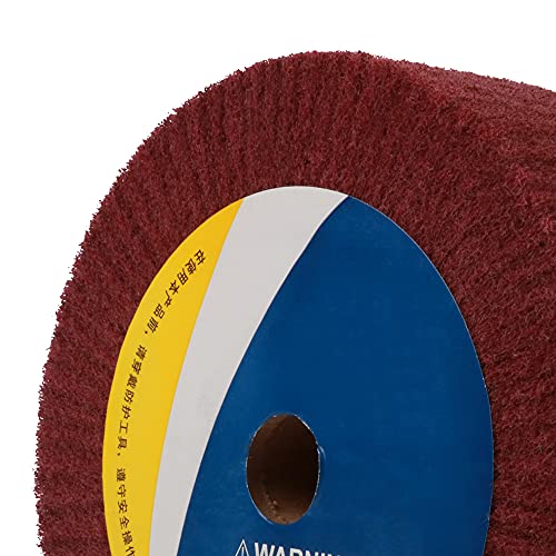 Rueda abrasiva no tejida de 6 pulgadas de la aleta de la rueda de la fibra de nylon para la herramienta rotativa 2 pulgadas de espesor 240 grano rojo