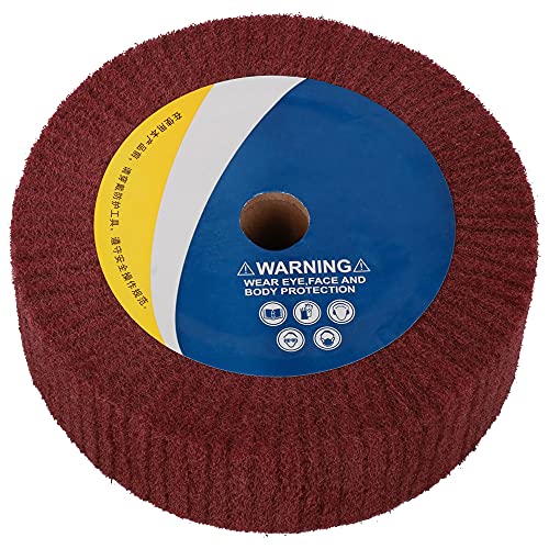 Rueda abrasiva no tejida de 6 pulgadas de la aleta de la rueda de la fibra de nylon para la herramienta rotativa 2 pulgadas de espesor 240 grano rojo