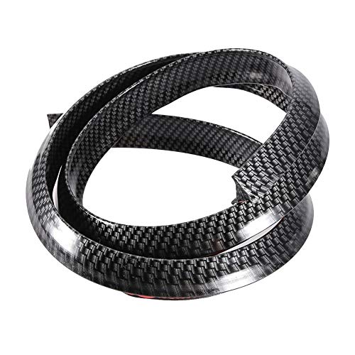 Rueda de cejas Protector - PASOS DE RUEDA, fibra de carbono de la rueda de coche de la ceja Anti-cero anticolisión Pad Negro 150 CM