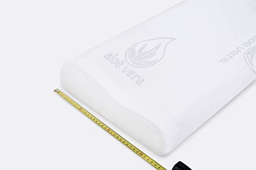 SABANALIA - Almohada Cervical Viscoelastica Aloe Vera (Disponible en Varias Medidas) - 70x33x11