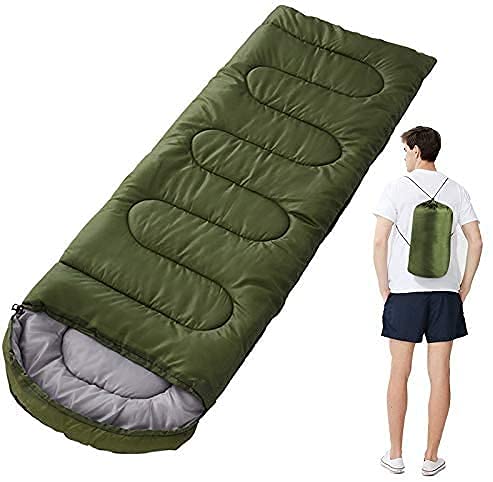 Saco de Dormir, Saco de Dormir de Momia con Saco de compresión - 3 Estaciones (Lavable) Pluma de plumón de Ganso Natural para Adultos, cálido, Compacto, liviano, Saco de Dormir para Acampar